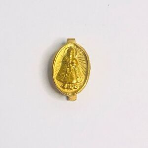vintage gold tone infant prague sacred heart on obverse cross hook tiny